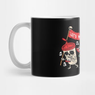 Lets Watch Horror Movies Halloween Funny Ghost Skeleton Mug